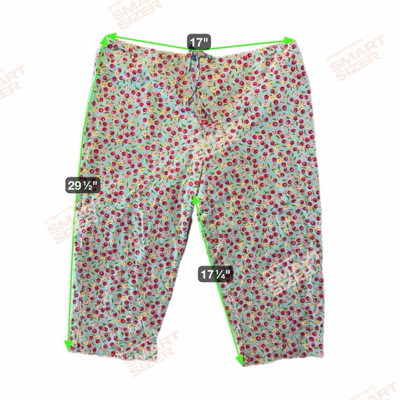 Vintage Canon  Mint Green and Red women’s Pajama Set Cherry print. SZ LARGE - Picture 10 of 10